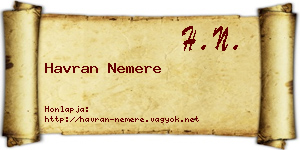 Havran Nemere névjegykártya
